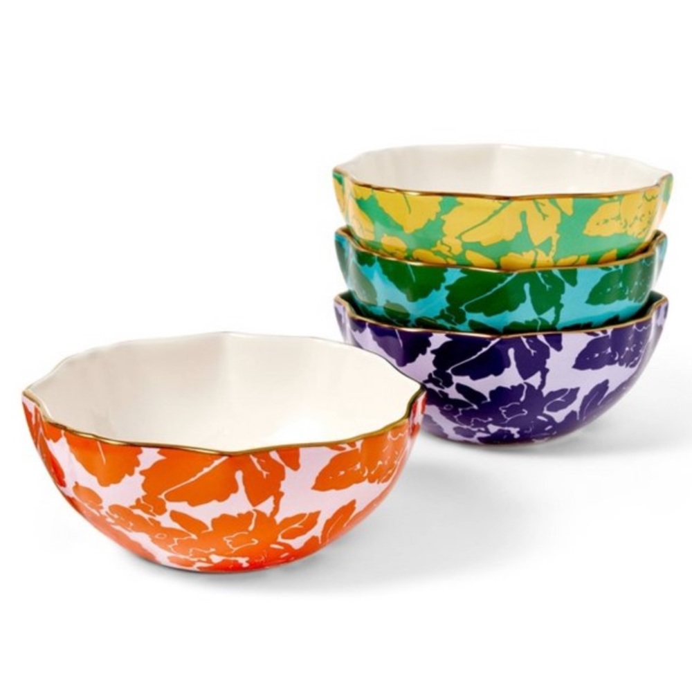 DVF Gold Rim Floral‎ toile Bowls